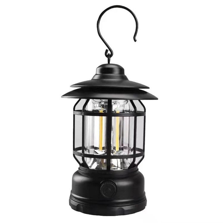 Retro LED-campinglampe - Vintage-stil og praktisk funksjonalitet