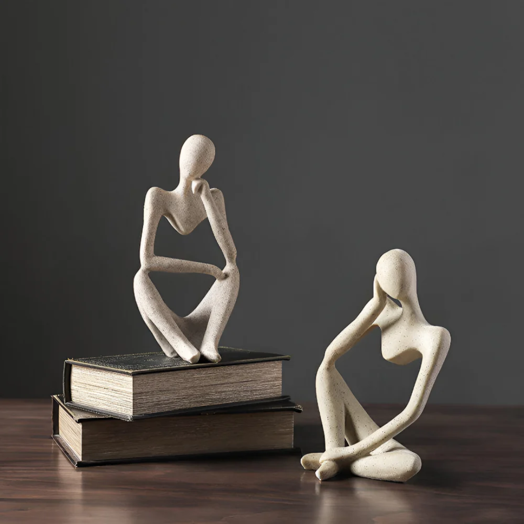 Abstrakt Skulptur Tänkare – Kontemplativ Elegans Och Modern Design