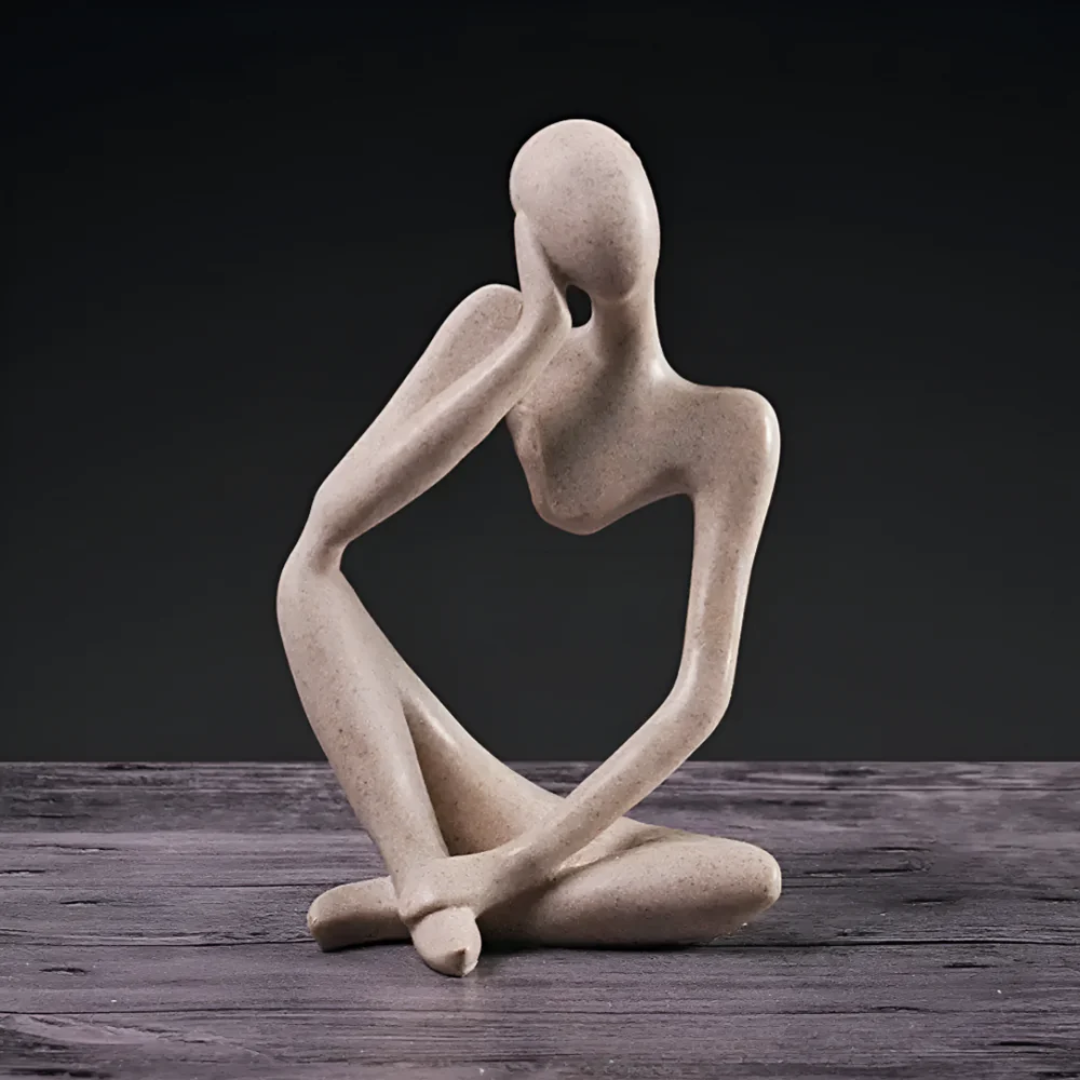 Abstrakt Skulptur Tänkare – Kontemplativ Elegans Och Modern Design