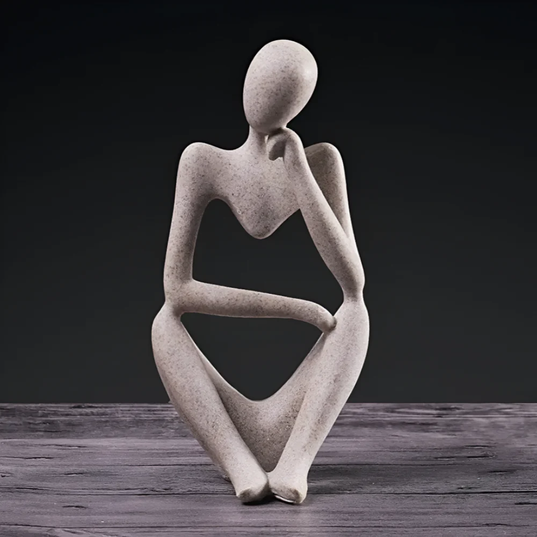 Abstrakt Skulptur Tänkare – Kontemplativ Elegans Och Modern Design