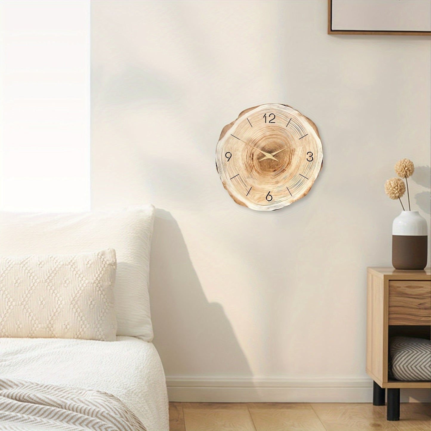 Relógio de Parede Silencioso – Textura Realista e Design Elegante