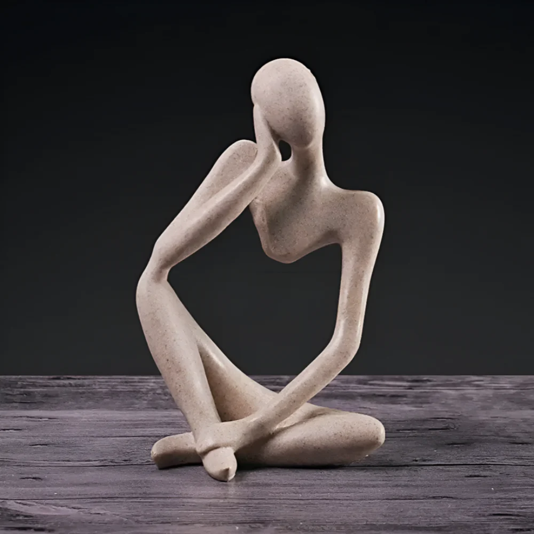 Abstrakt Skulptur Tänkare – Kontemplativ Elegans Och Modern Design