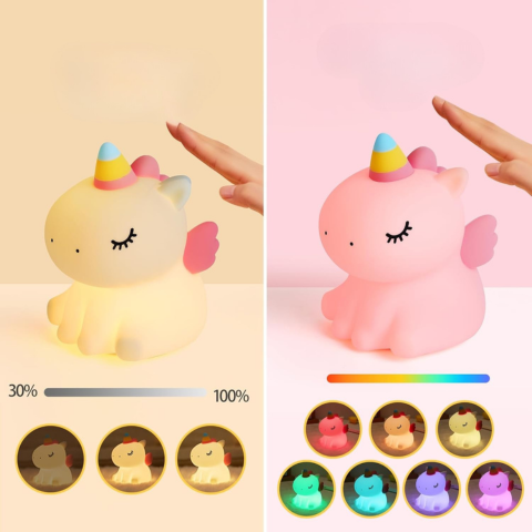 מנורת לילה חד קרן – אור מרגיע וחלומות קסומים