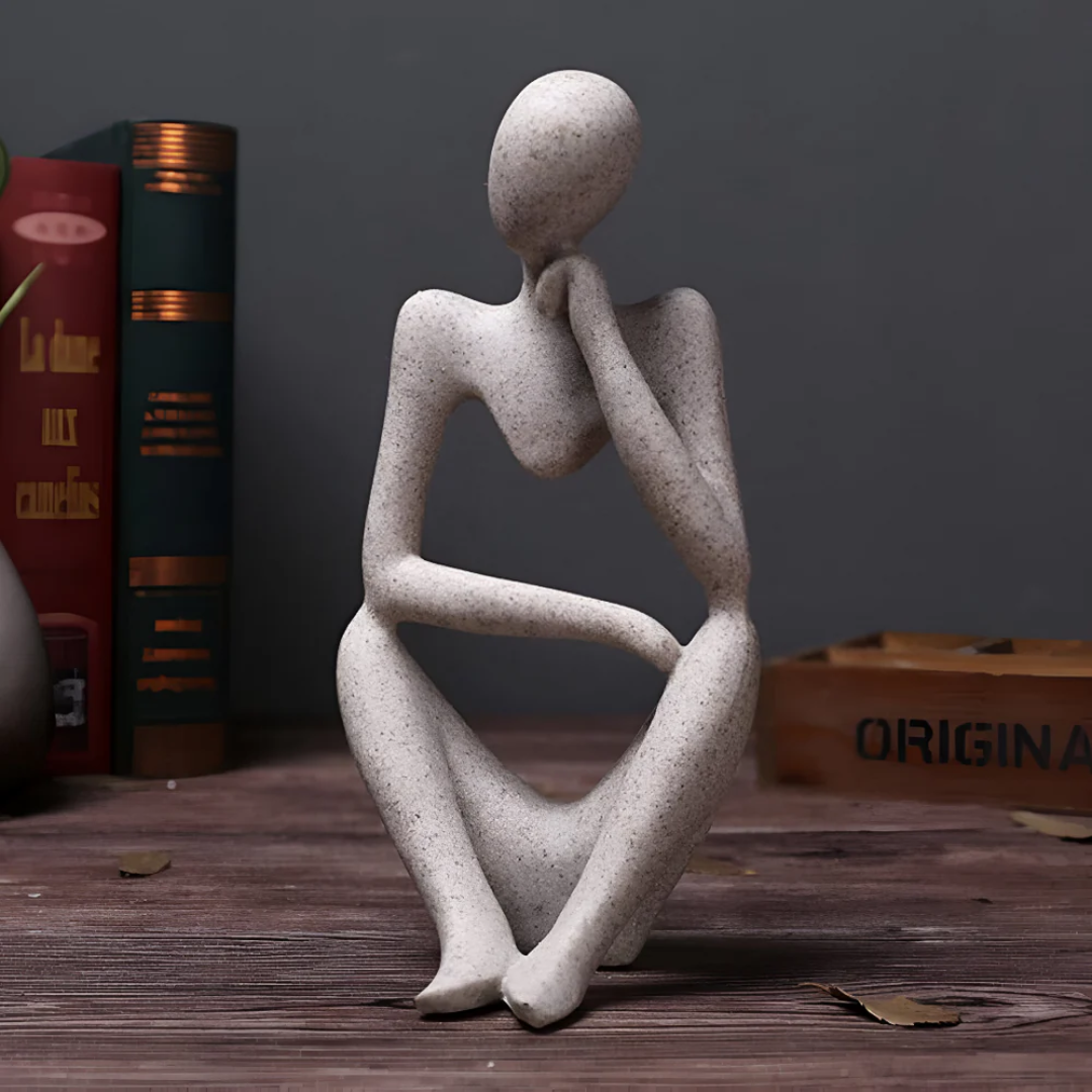 Abstrakt Skulptur Tänkare – Kontemplativ Elegans Och Modern Design