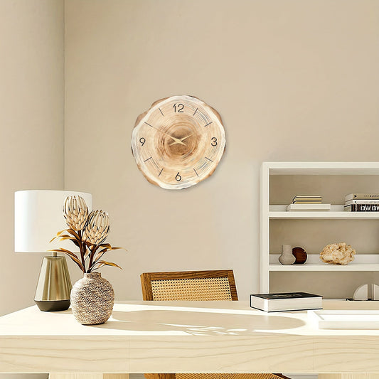 Cicha Zegar Ścienny – Realistyczna Tekstura i Elegancki Design 