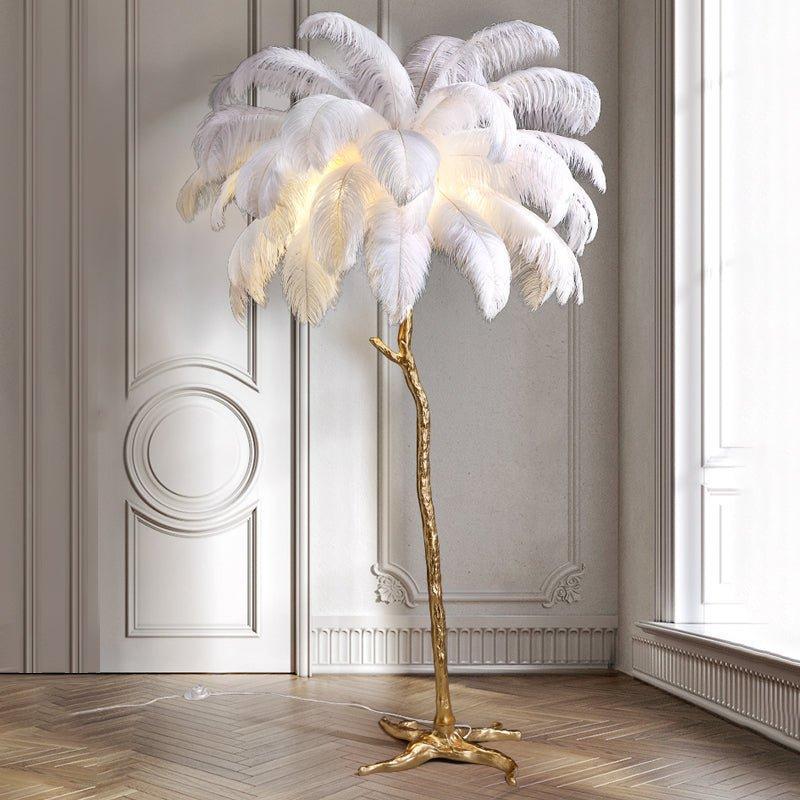 Luksus Sollampe – Elegant Fjer Skærm 