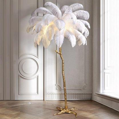 Luksus Sollampe – Elegant Fjer Skærm 