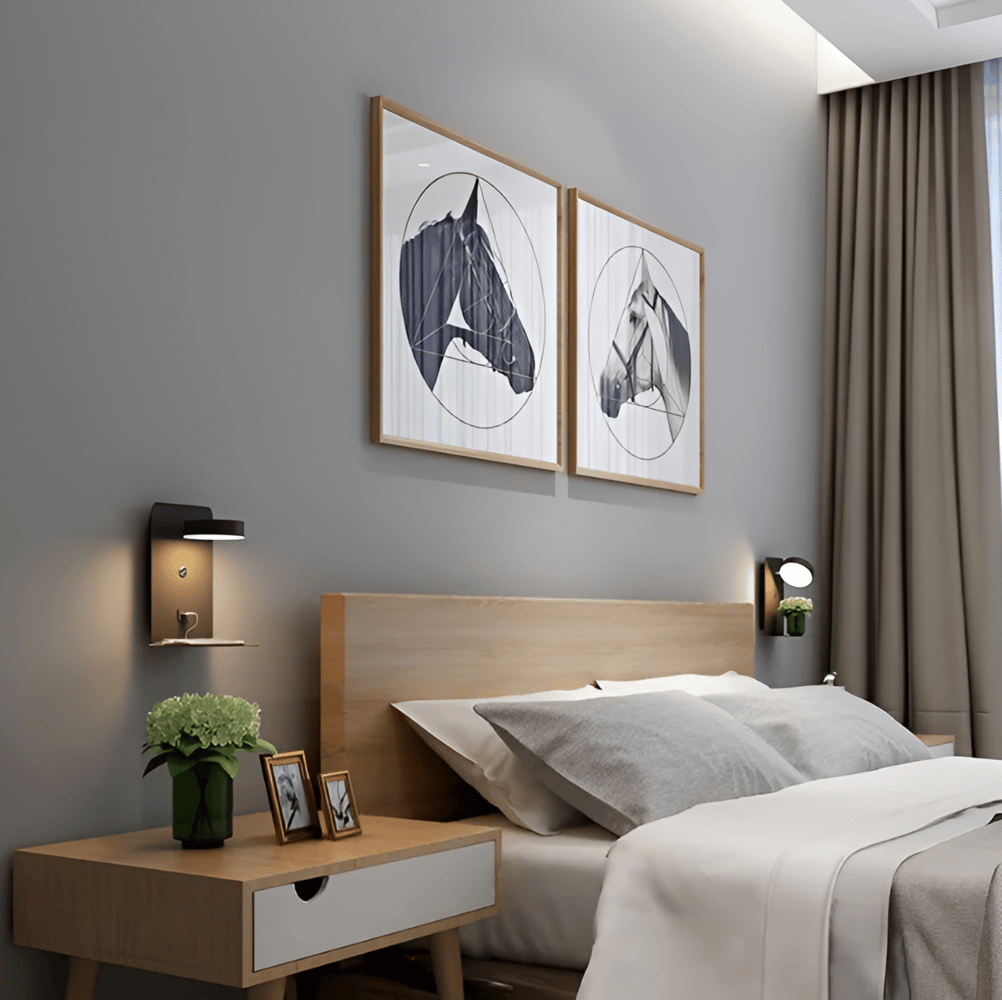 Led fali lámpa polccal és USB porttal - Modern design és 2 az 1-ben funkció