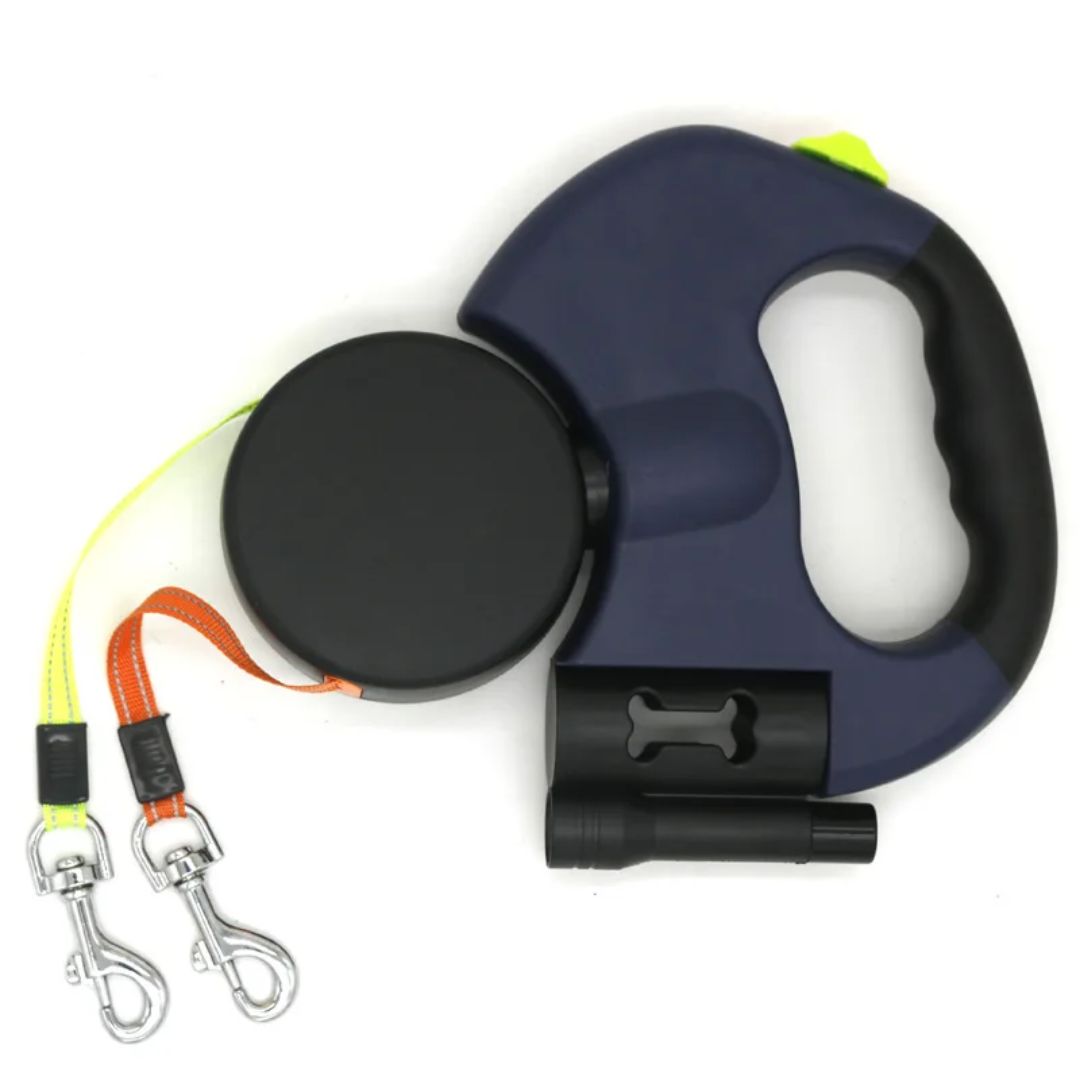 Retractable Dog Leash – With LED Light and Bag Dispenser 