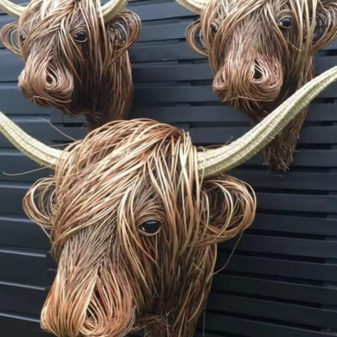 Gevlochten Varkenskop – Natuurlijke Muurkunst 