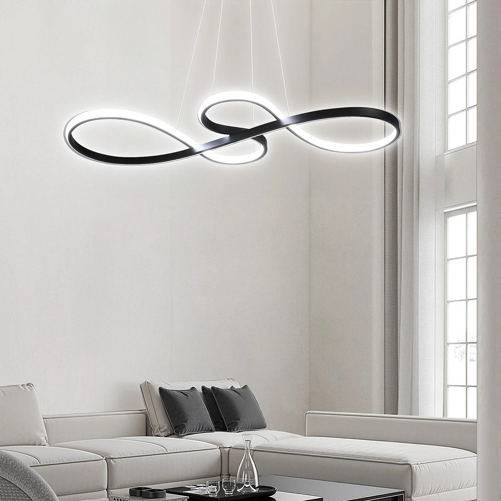 Moderne LED Oppheng i Ringer – Elegant og Futuristisk Design 