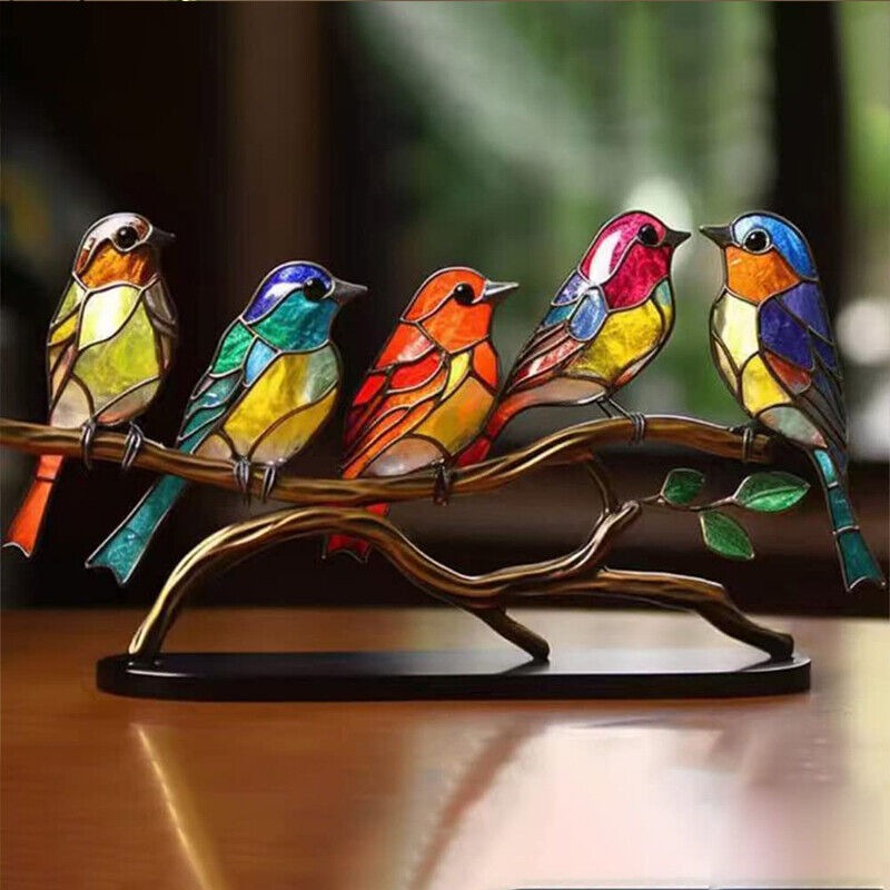 Decoratief Ornament – Vogels Geplaatst Op Een Tak 
