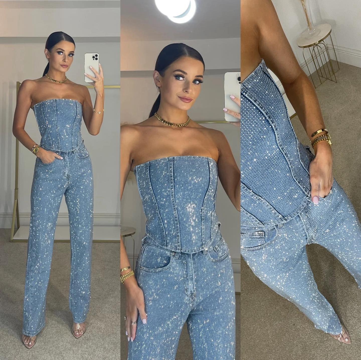Ginia | Salopetă Lungă Bustieră – Glamour și Distincție 