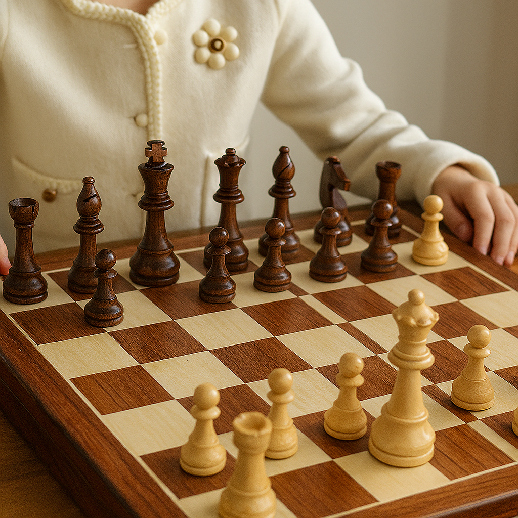 Klassiskt Schackspel – Hantverk Vård Och Distinkt Estetik 