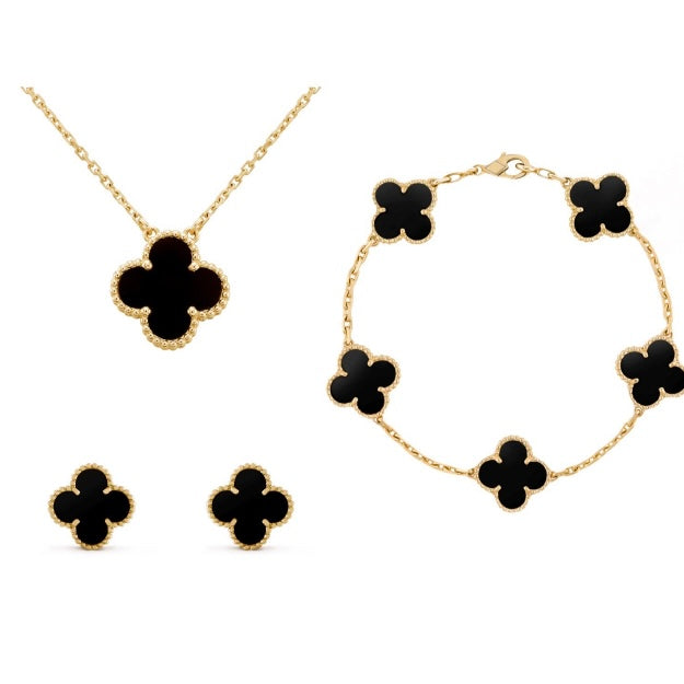 Ensemble De Bijoux   – Élégance Dorée En Acier Inoxydable