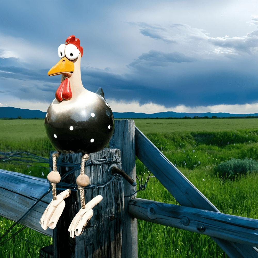 Statuie de cocoș cu ochi mari - decorațiuni originale și detalii amuzante