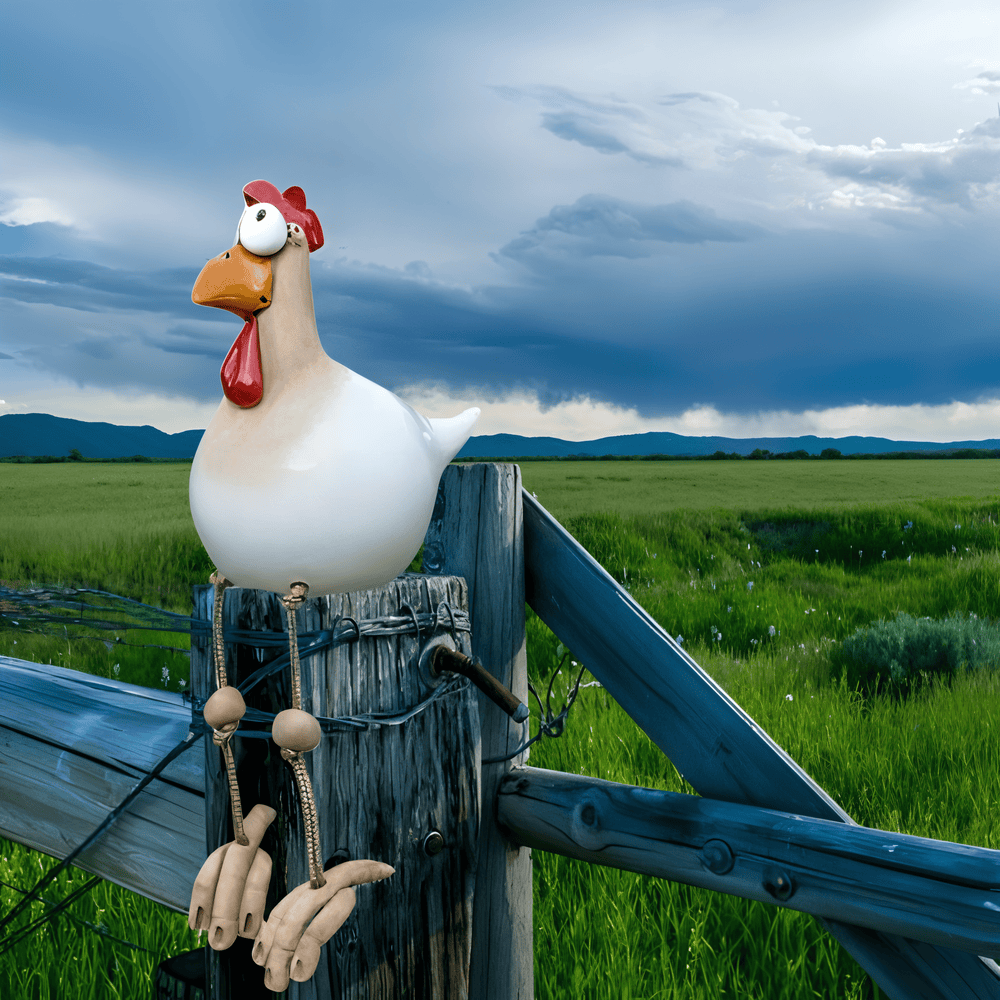 Statuie de cocoș cu ochi mari - decorațiuni originale și detalii amuzante