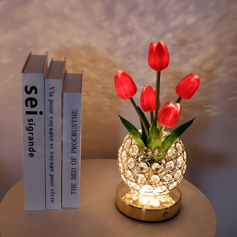 Tischlampe mit Touch-Funktion – Eleganter kristalliner Glanz 
