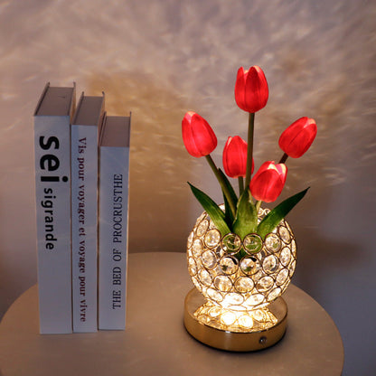 Tischlampe mit Touch-Funktion – Eleganter kristalliner Glanz 