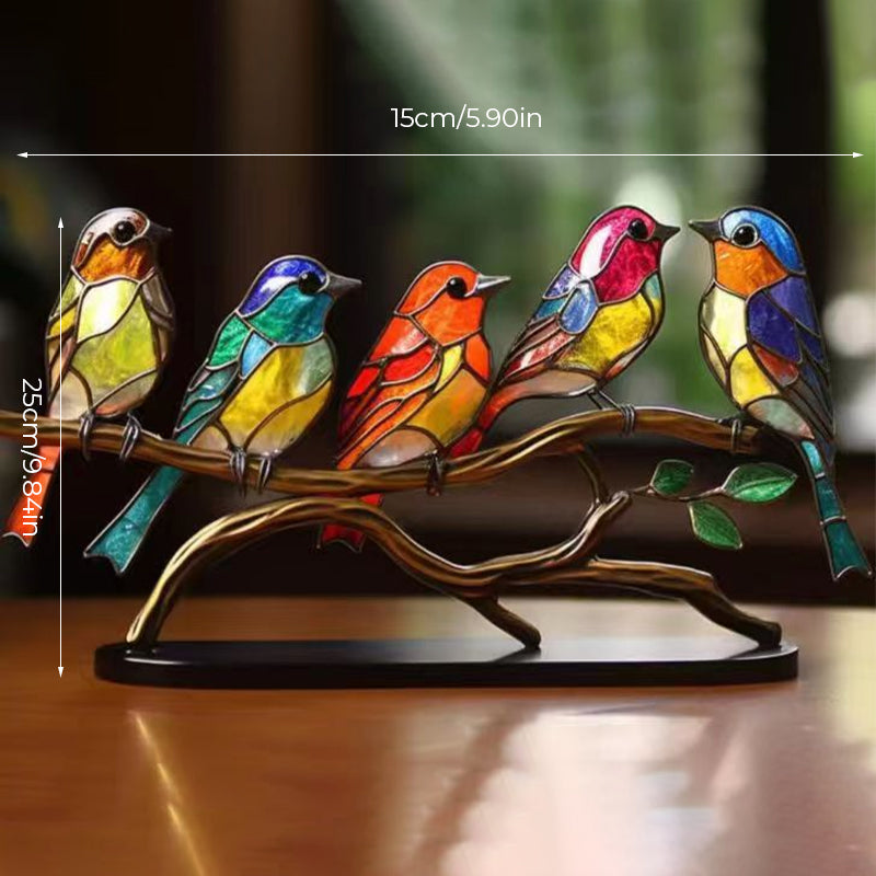 Decoratief Ornament – Vogels Geplaatst Op Een Tak 